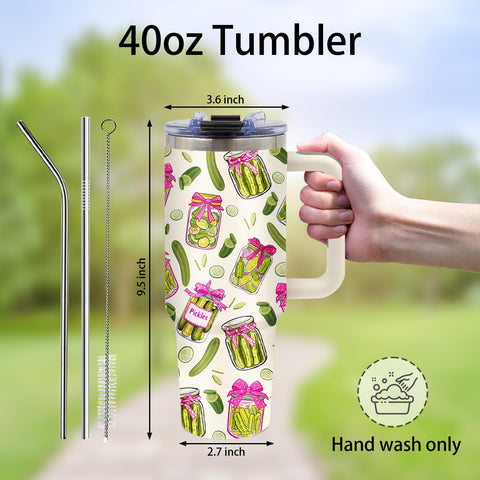 xiiai Pickle Gifts insulated tumbler side view keeps beverages cool