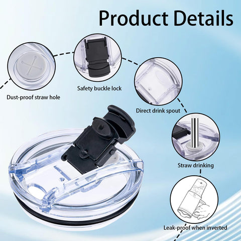 Close-up of xiiai tumbler body and lid, highlighting leak-proof design