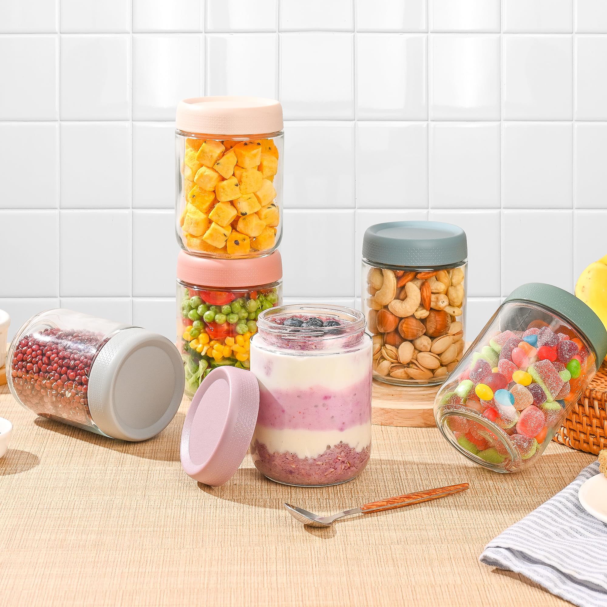 Xileanalee kitchen organization jars simplify meal prep and grocery planning.
