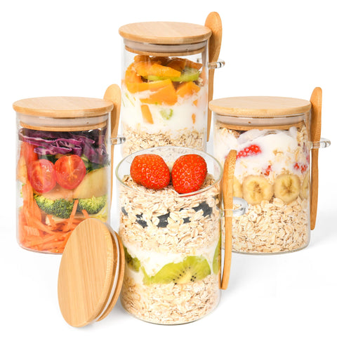 Xileanalee 18oz overnight oats jar for easy morning meal prep.