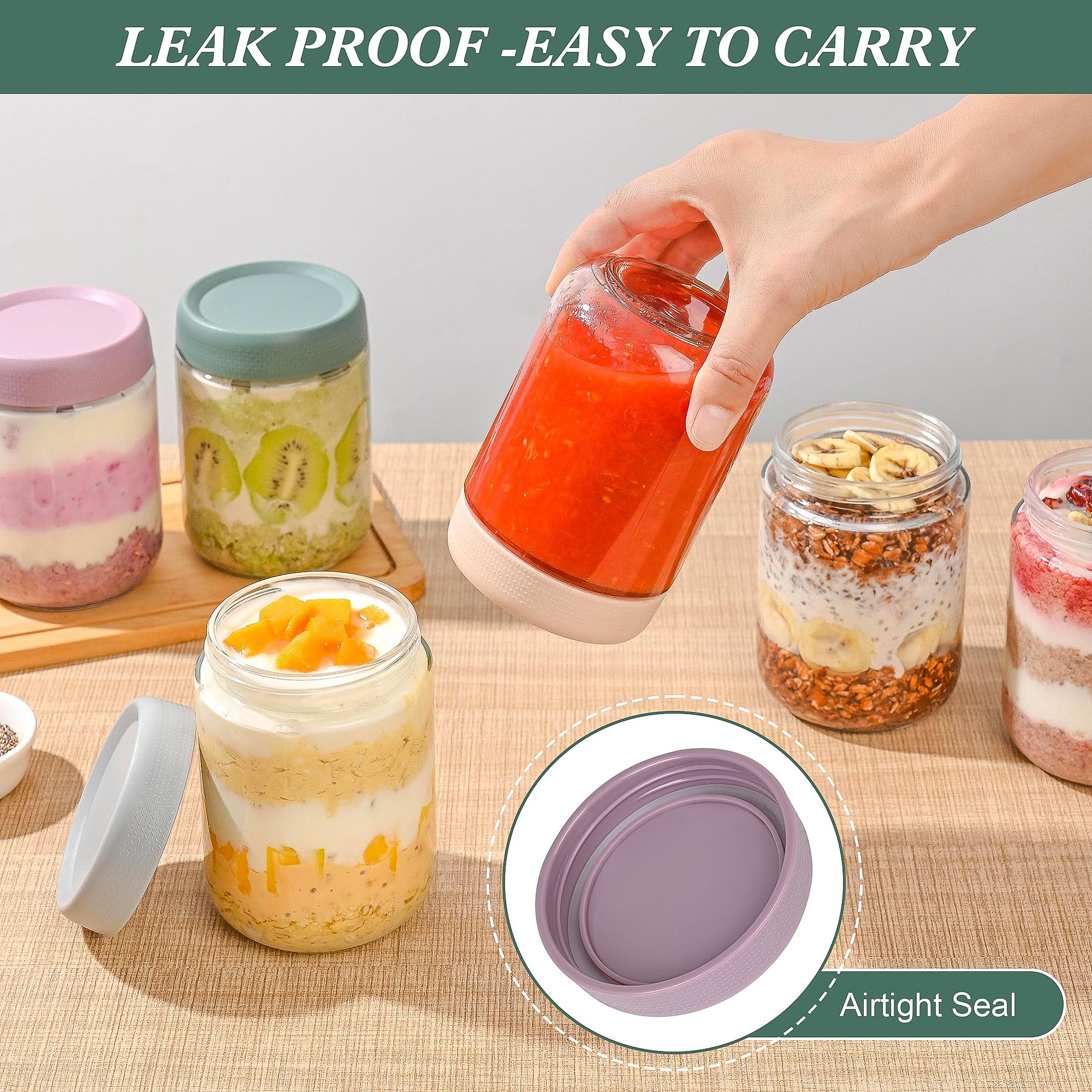 Xileanalee wide-mouth jar with airtight lid makes filling and stirring easy.