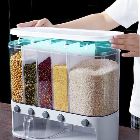 Xilei five-compartment design reduces kitchen clutter.
