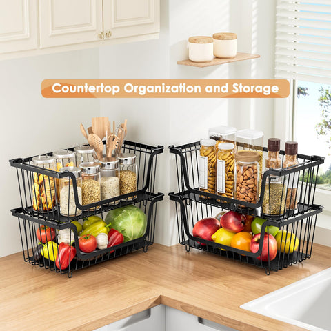 XILIDIA hollow wire basket with airflow keeps produce fresh and accessible.