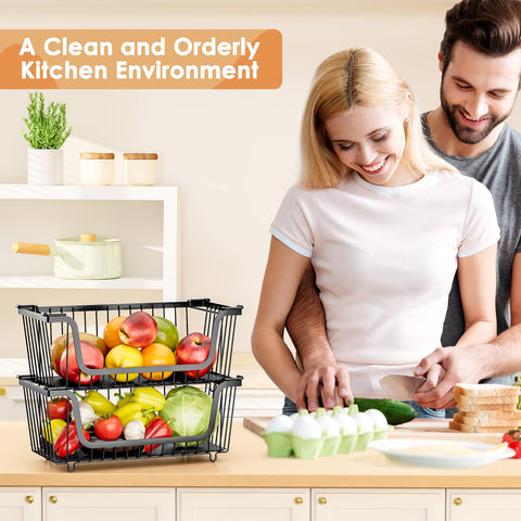 XILIDIA multifunctional storage baskets suit kitchen, pantry, and more spaces.