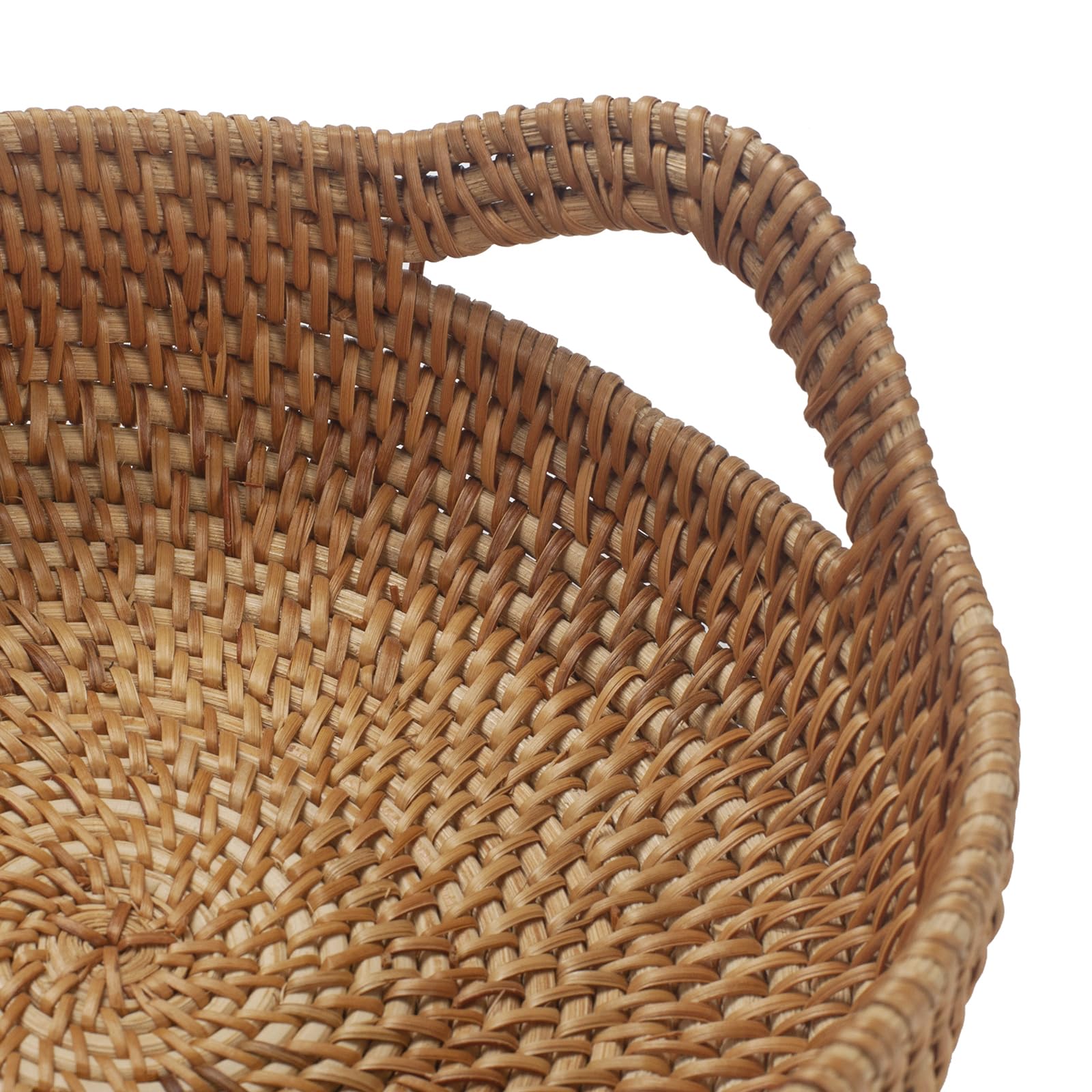 XIMISISE small rattan basket with handles, perfect for bread storage.
