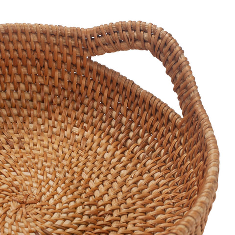 XIMISISE small rattan basket with handles, perfect for bread storage.