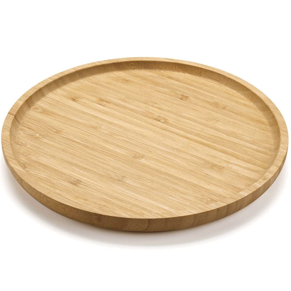 XIMISISE Round Bamboo Tray with smooth surface for elegant snack service