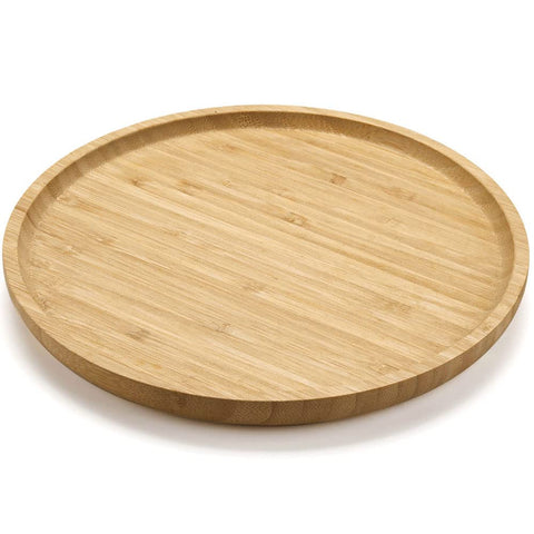 XIMISISE Round Bamboo Tray with smooth surface for elegant snack service