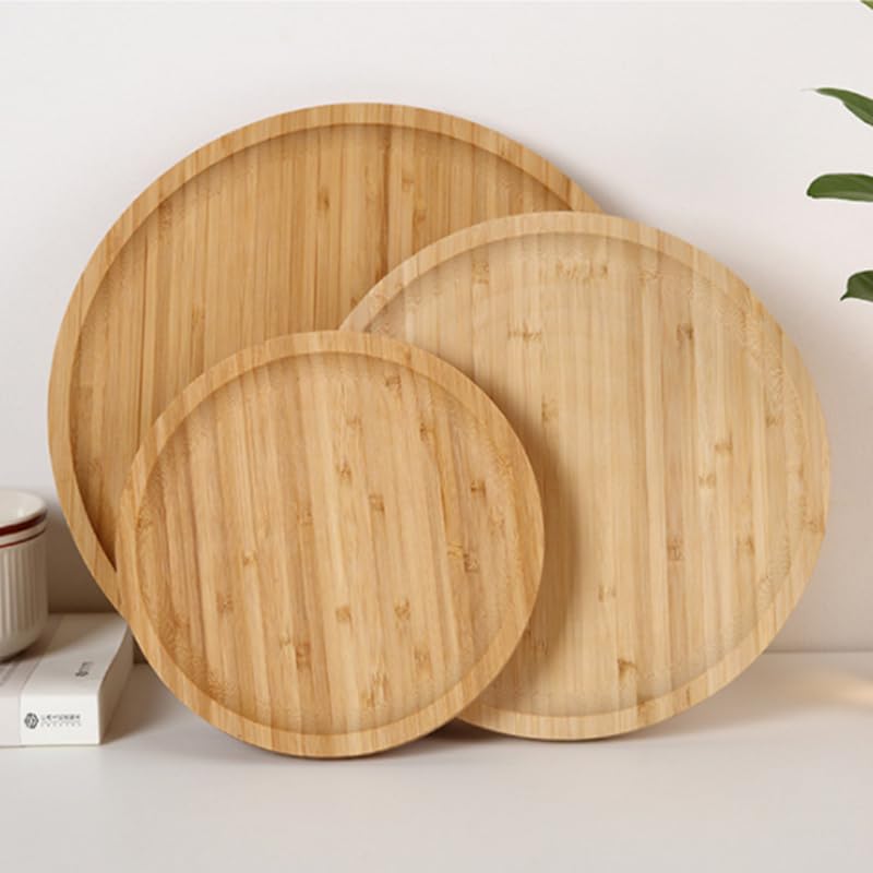 XIMISISE compact bamboo tray for small decor items and cosmetics
