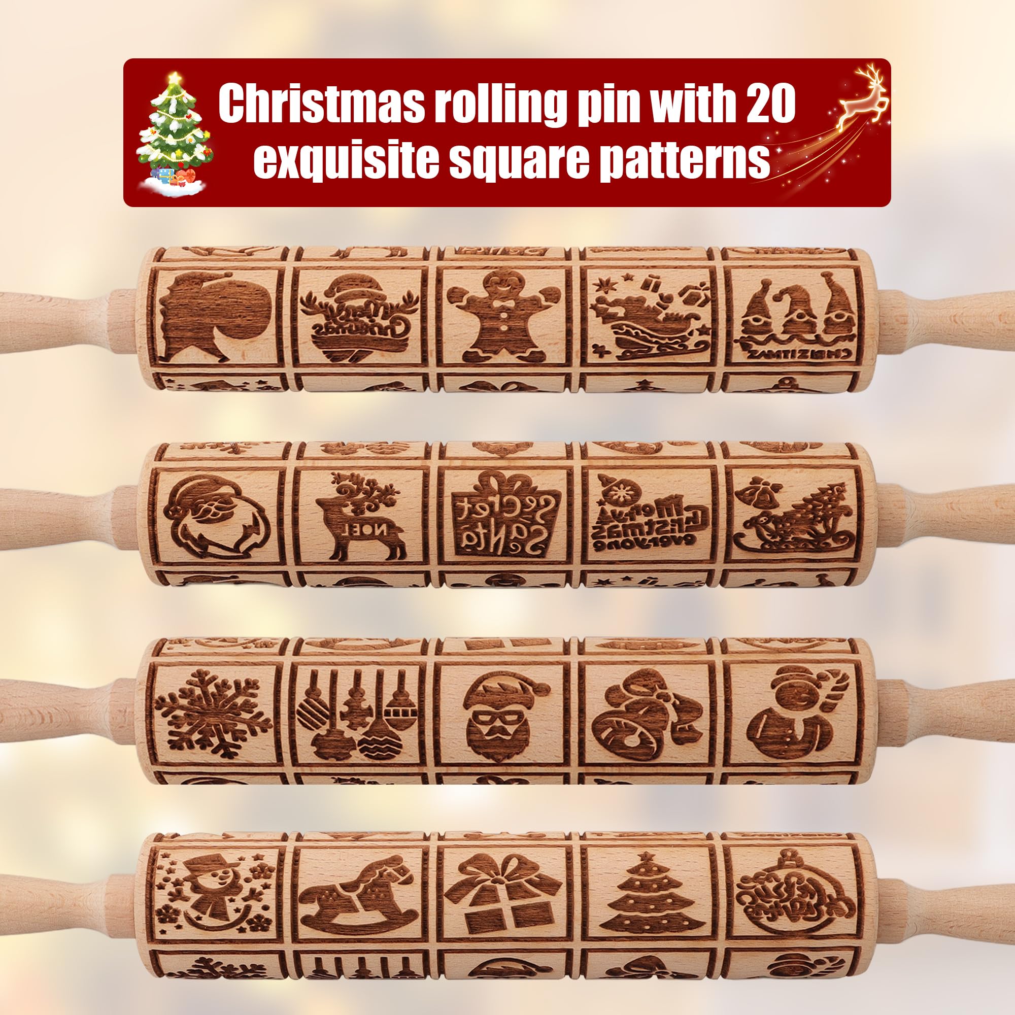 XINBADA rolling pin with ergonomic handles for comfortable rolling.