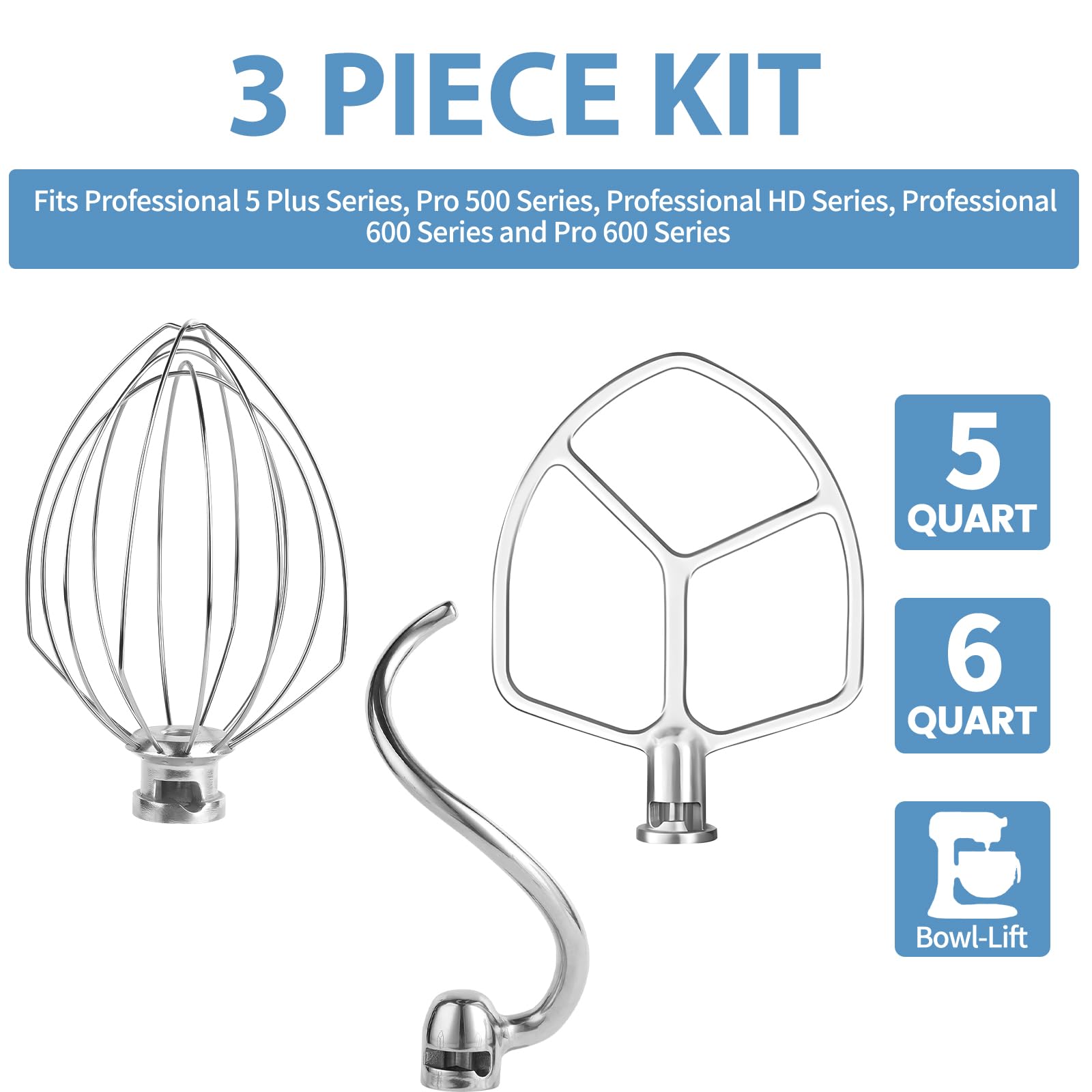 XINBOOGQ flat beater attachment for KitchenAid, smooth mixing.