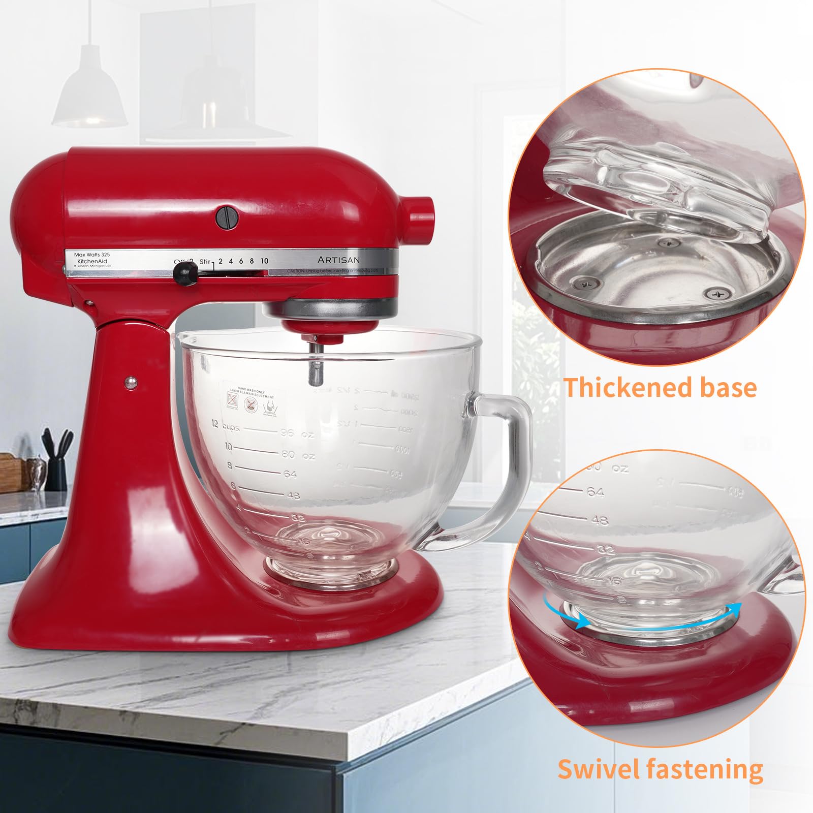 XINBOOGQ bowl handle and pour spout improve pouring control during prep.