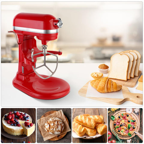 XINBOOGQ kneads bread and pizza dough evenly in the mixer bowl