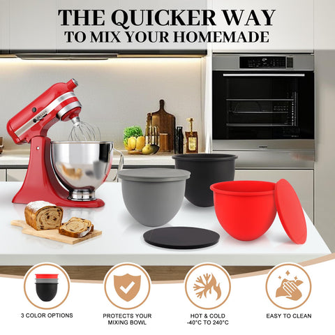 XINBOOGQ shatterproof silicone bowls for durable kitchen prep
