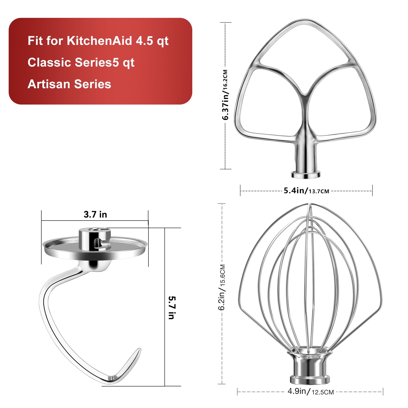 XINCAN 6-wire whip attachment adds airy volume to whipped mixtures.