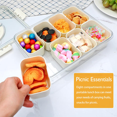 XING-RUIYANG eight-compartment tray keeps fruits, nuts, and candies separated