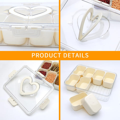 XING-RUIYANG snack tray with handle on the go ideal for picnics and events