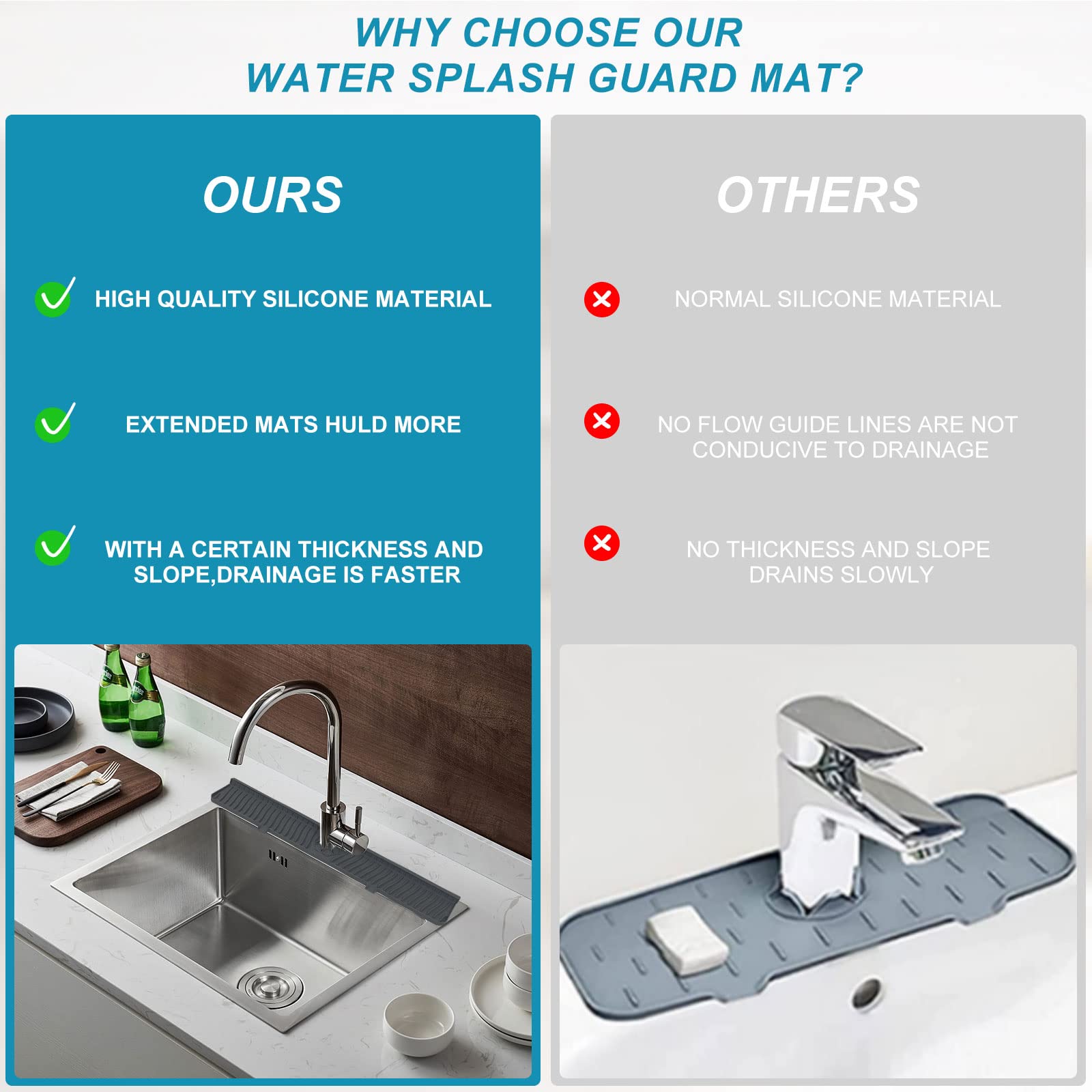 Xingruyu food-grade silicone ensures durable, reusable protection for your sink area.