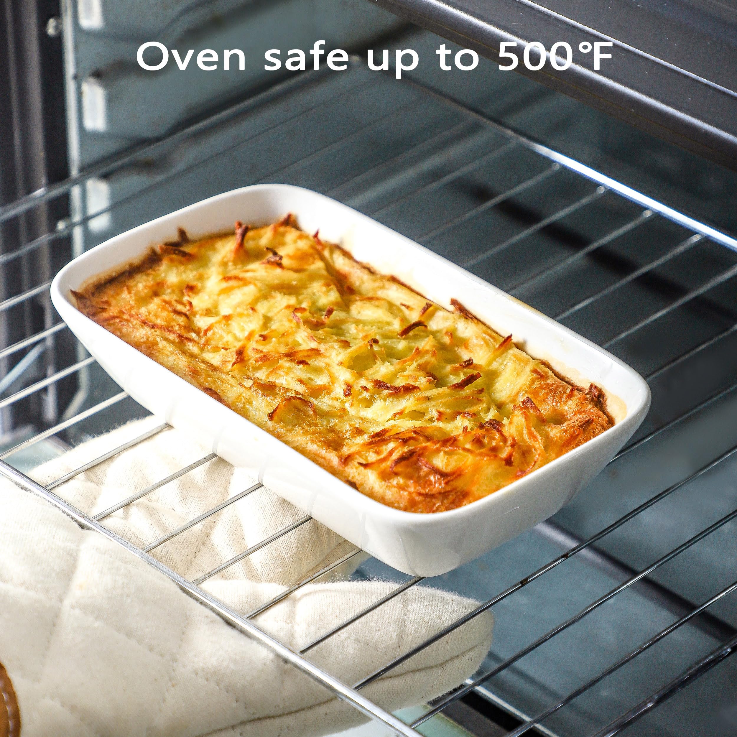 XINLTC ceramic rectangle in oven demonstrates even heat distribution