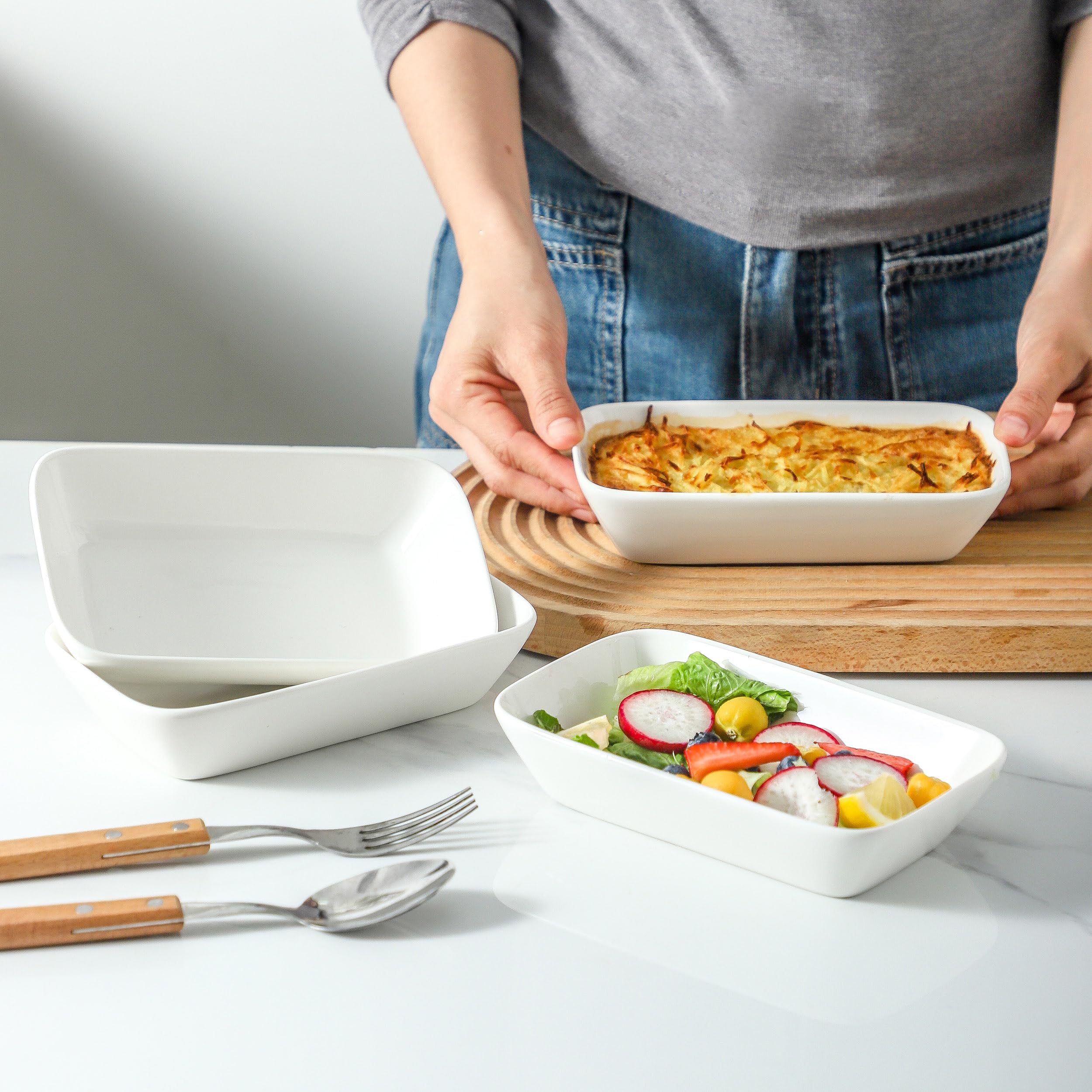 XINLTC ceramic rectangle single-serve portion ideal for individual meals