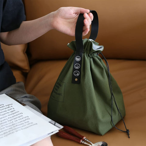 XINSHUN lunch bag side view with sturdy handle for portable use.