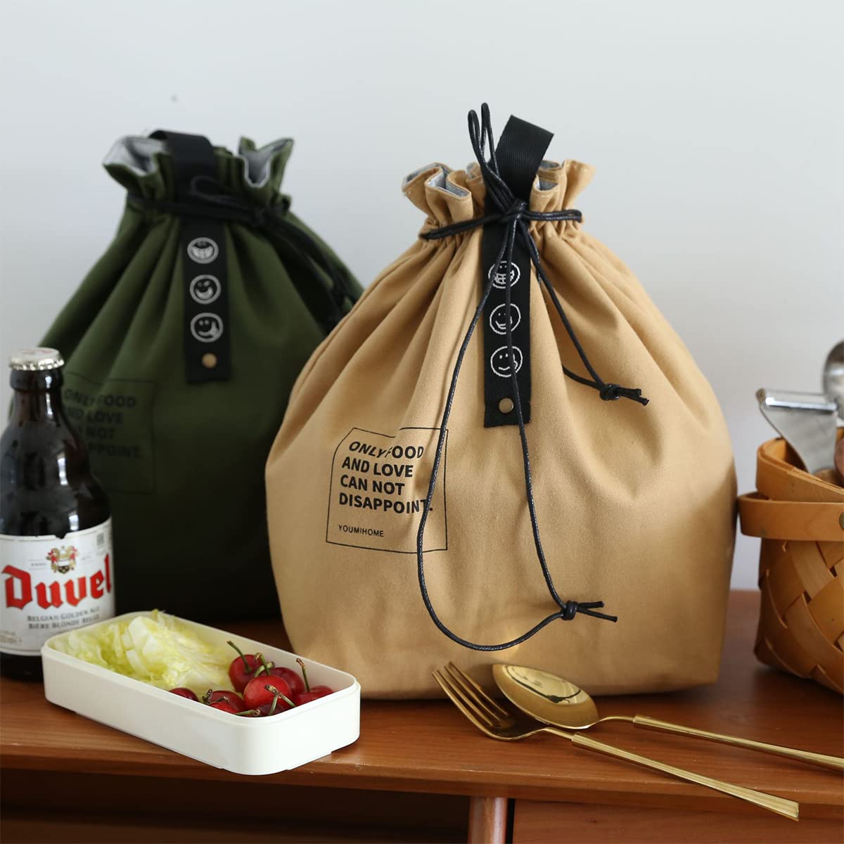 XINSHUN large-capacity drawstring bag for lunch and snacks.