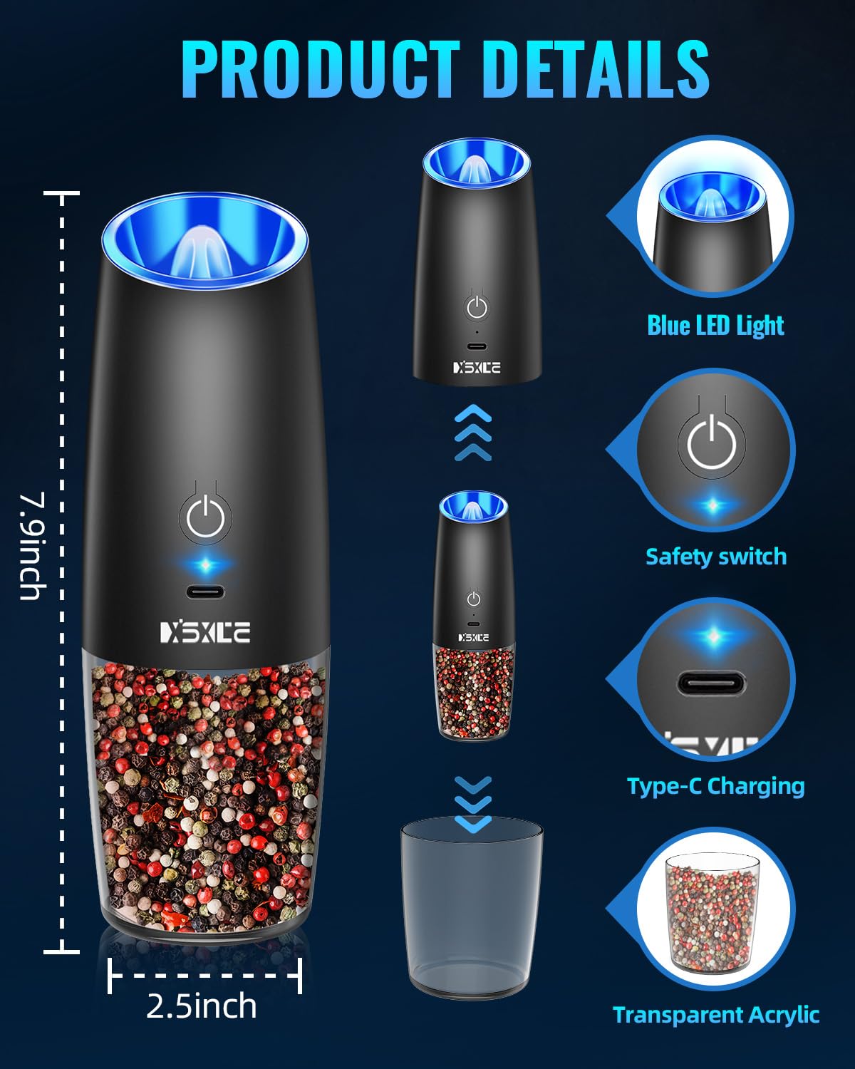 XinXu black 2-pack set ready for kitchen use