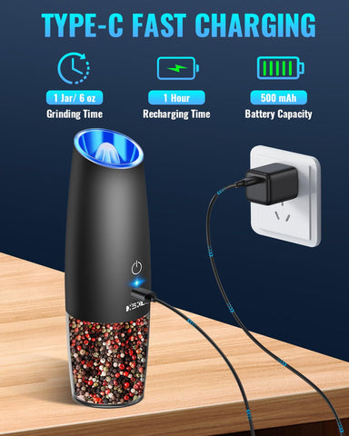 XinXu grinder in action demonstrating gravity sensing switch