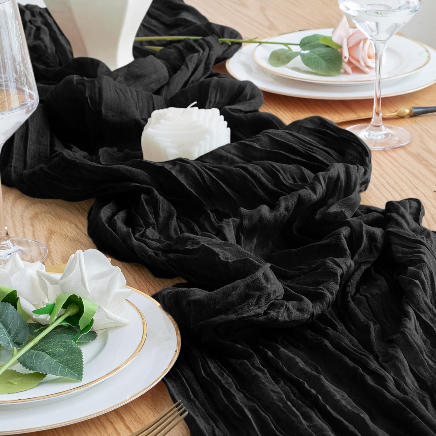 Xiomot baby shower table decor with cheesecloth runner