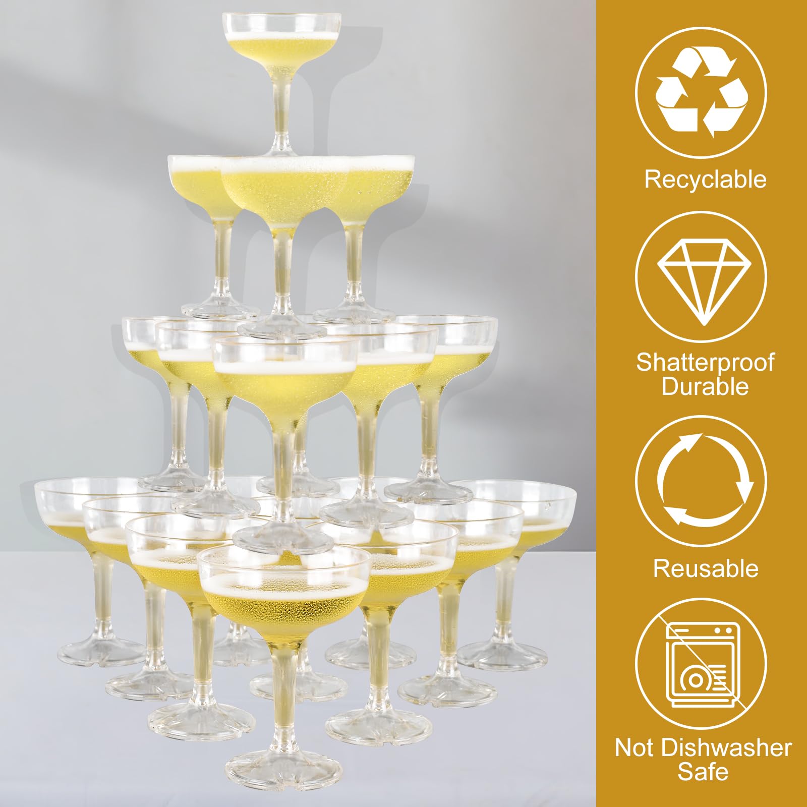 XIRUOXINKEMAO disposable champagne glasses for effortless party setup.