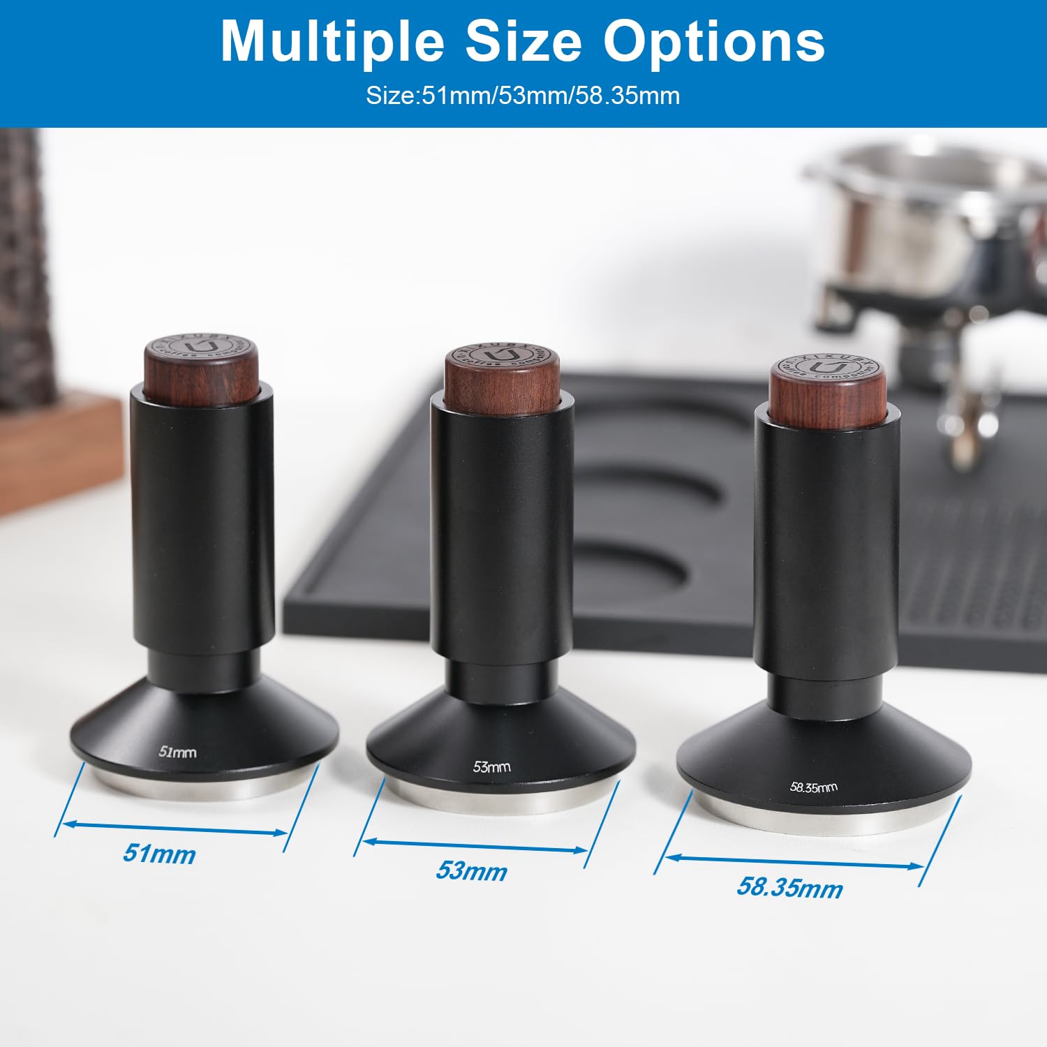 XIXUBX 51mm tamper with ripple base ready for home espresso