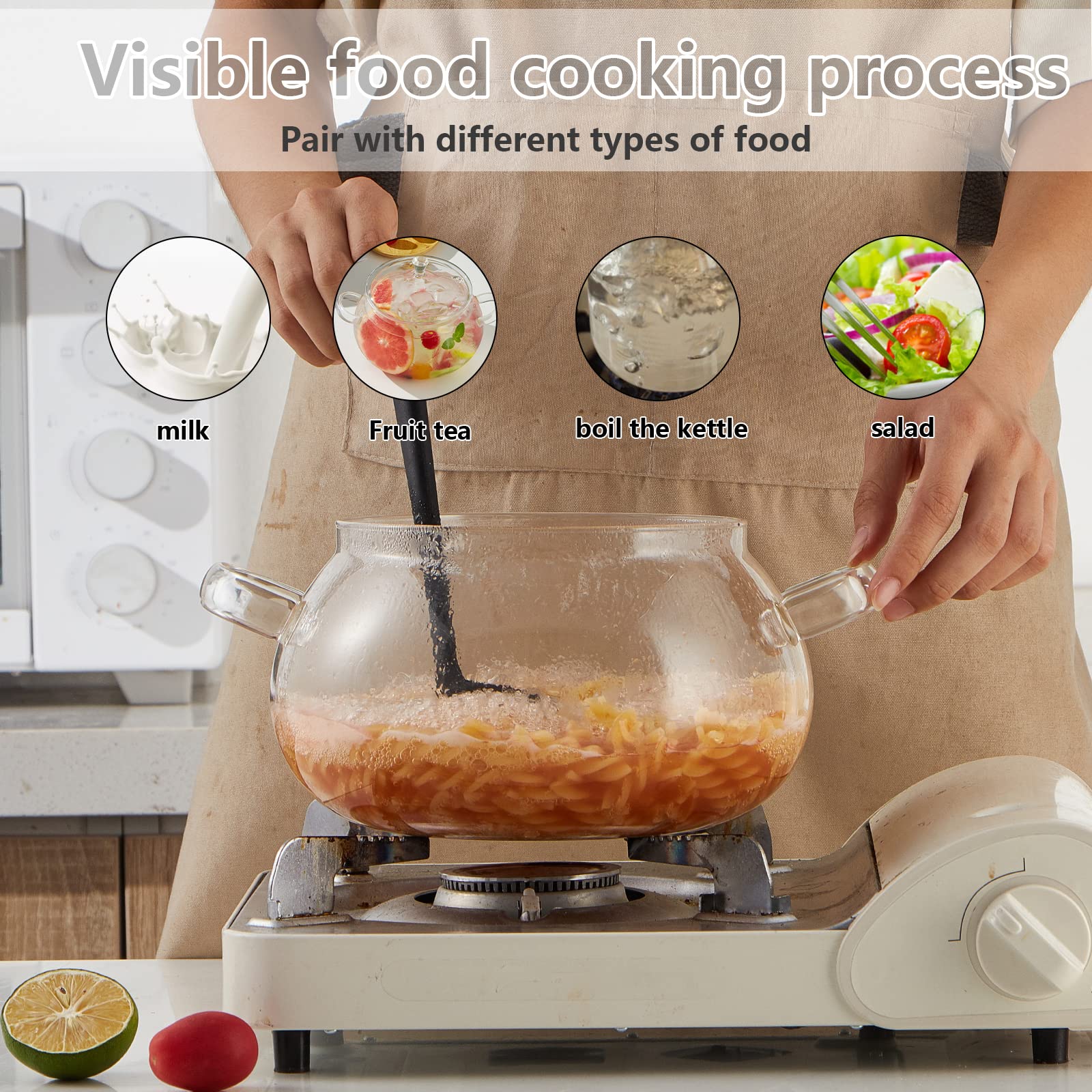 XJLVSV microwave, dishwasher and oven safe for versatile cooking.