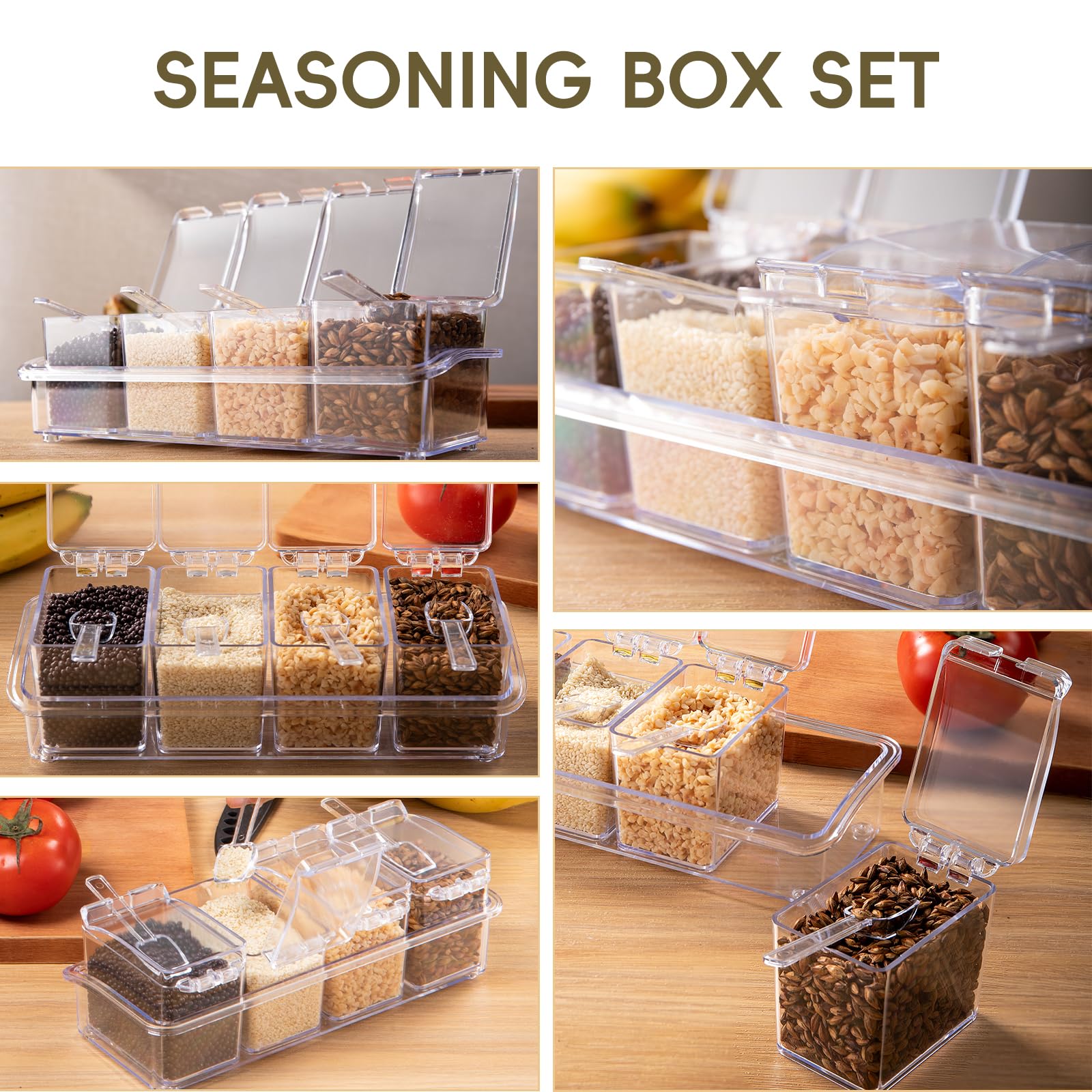 XJMWXHFC food-grade PS spice containers with clear visibility