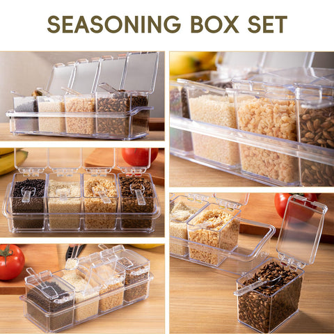 XJMWXHFC food-grade PS spice containers with clear visibility