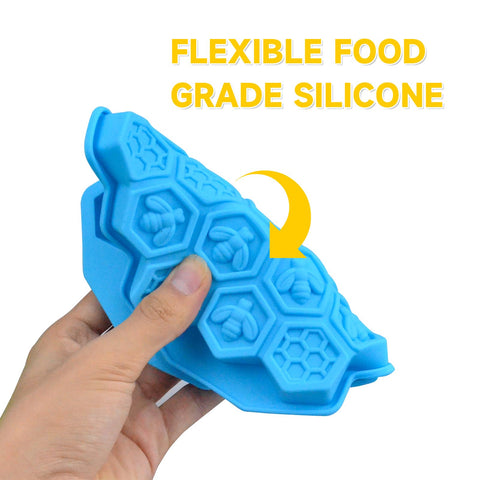 XJMWXHFC honeycomb silicone mold blue for cute mini cakes and decor