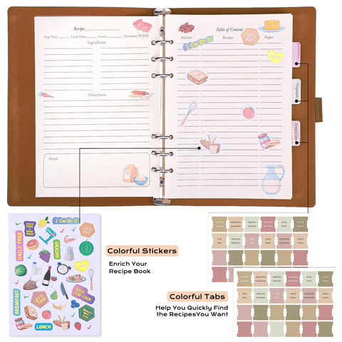XKDOUS recipe book tabs bundle helps organize recipes
