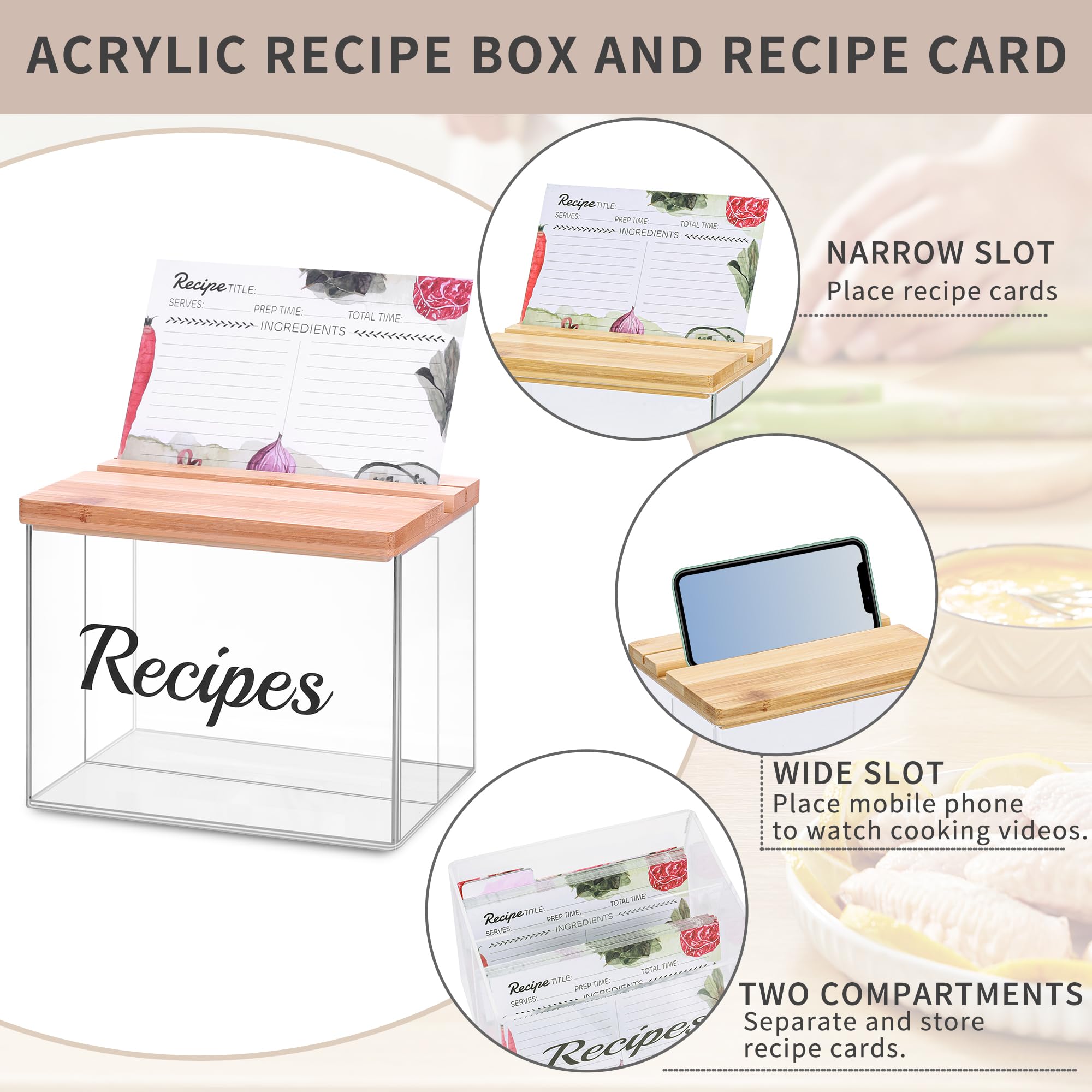 XKDOUS grooved slots keep recipe cards in use for easy cooking
