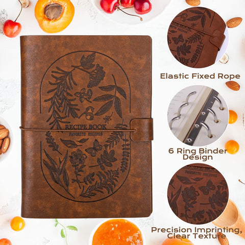 XKDOUS binder with stain-resistant surface keeps recipes pristine during cooking.