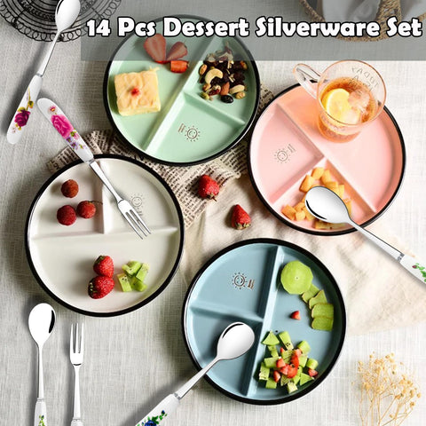xlehoely dessert forks with ergonomic smooth-edge design for easy use
