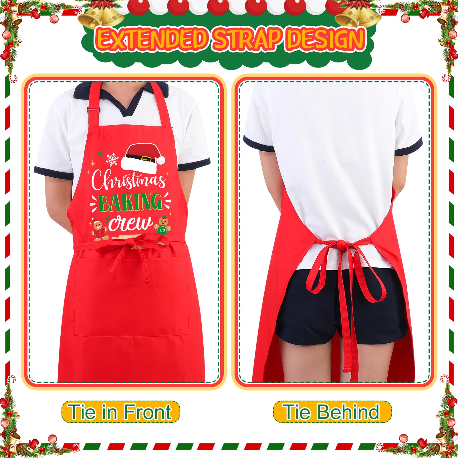 XLSXEXCL aprons showing two handy pockets during meal prep