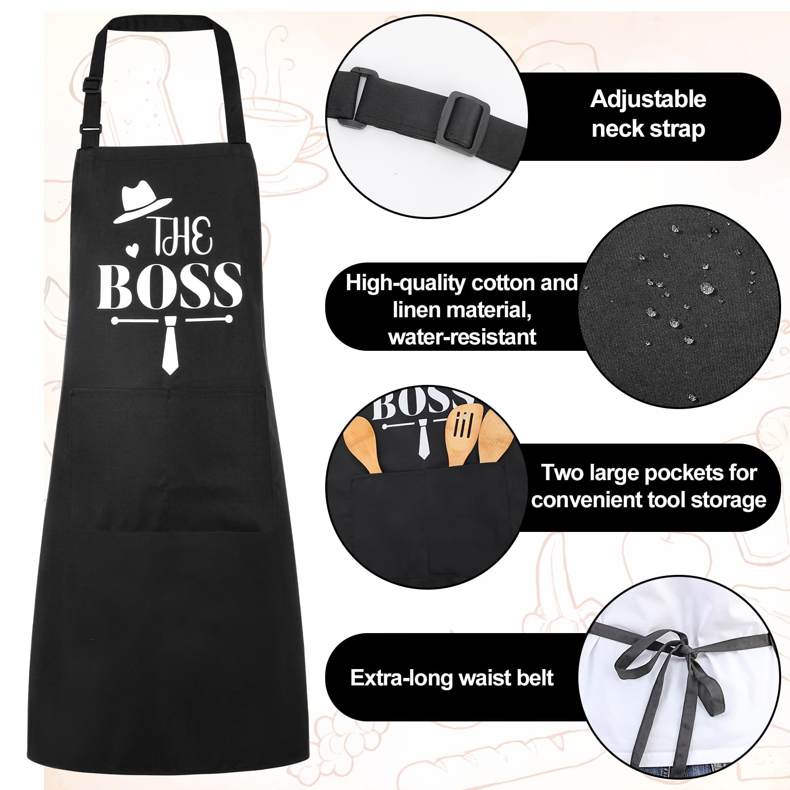 XLSXEXCL Couple aprons unite, matching set ideal for barbecues and baking.