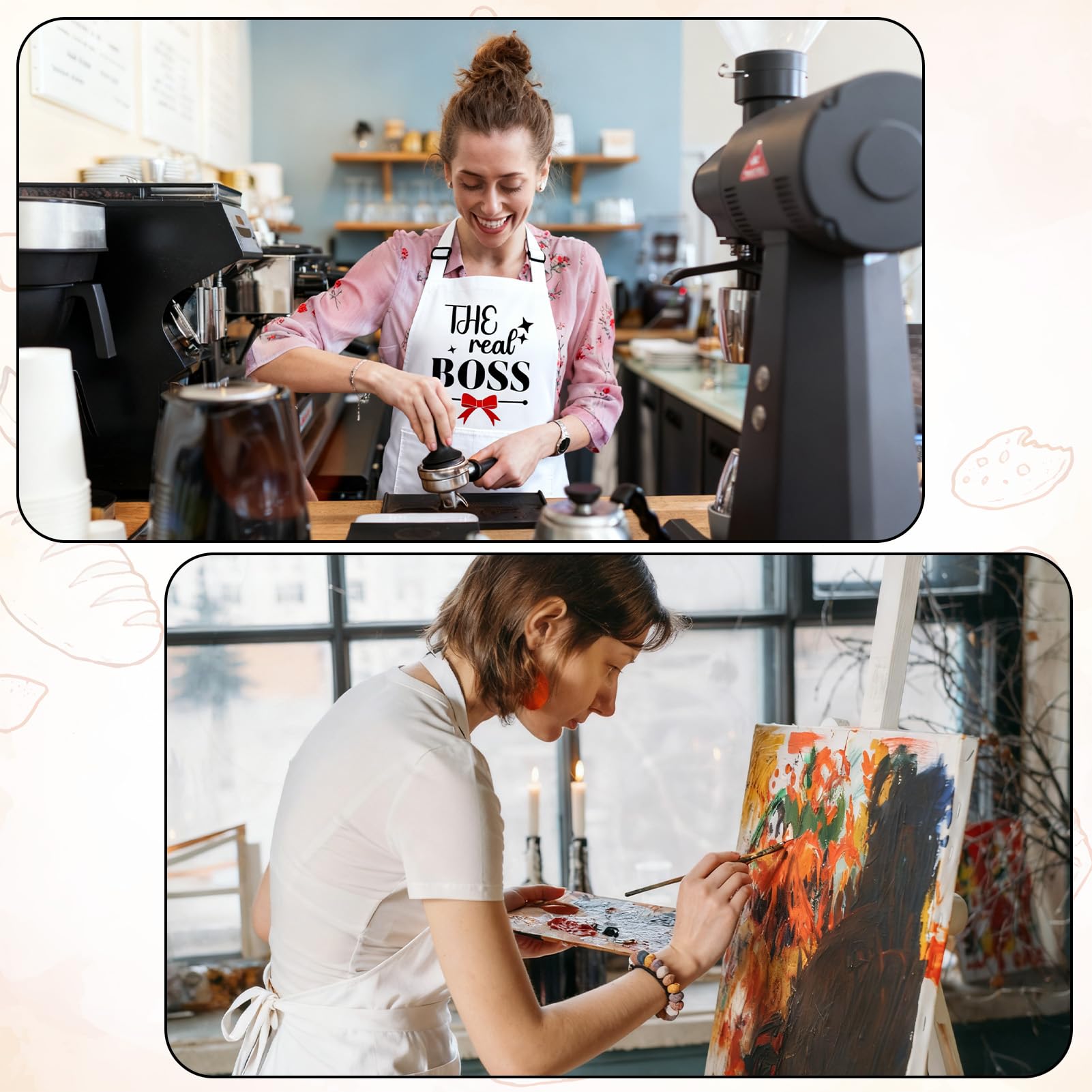 XLSXEXCL Gift-ready couple apron set, perfect for weddings or Valentine’s surprises.
