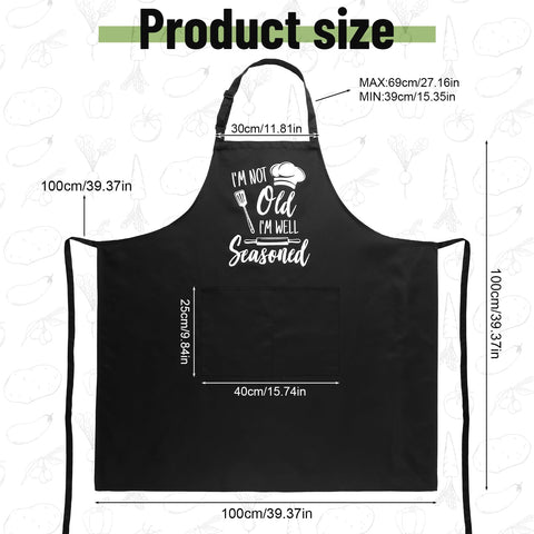 XLSXEXCL Plus Size Apron front with text adds personality to family meals.