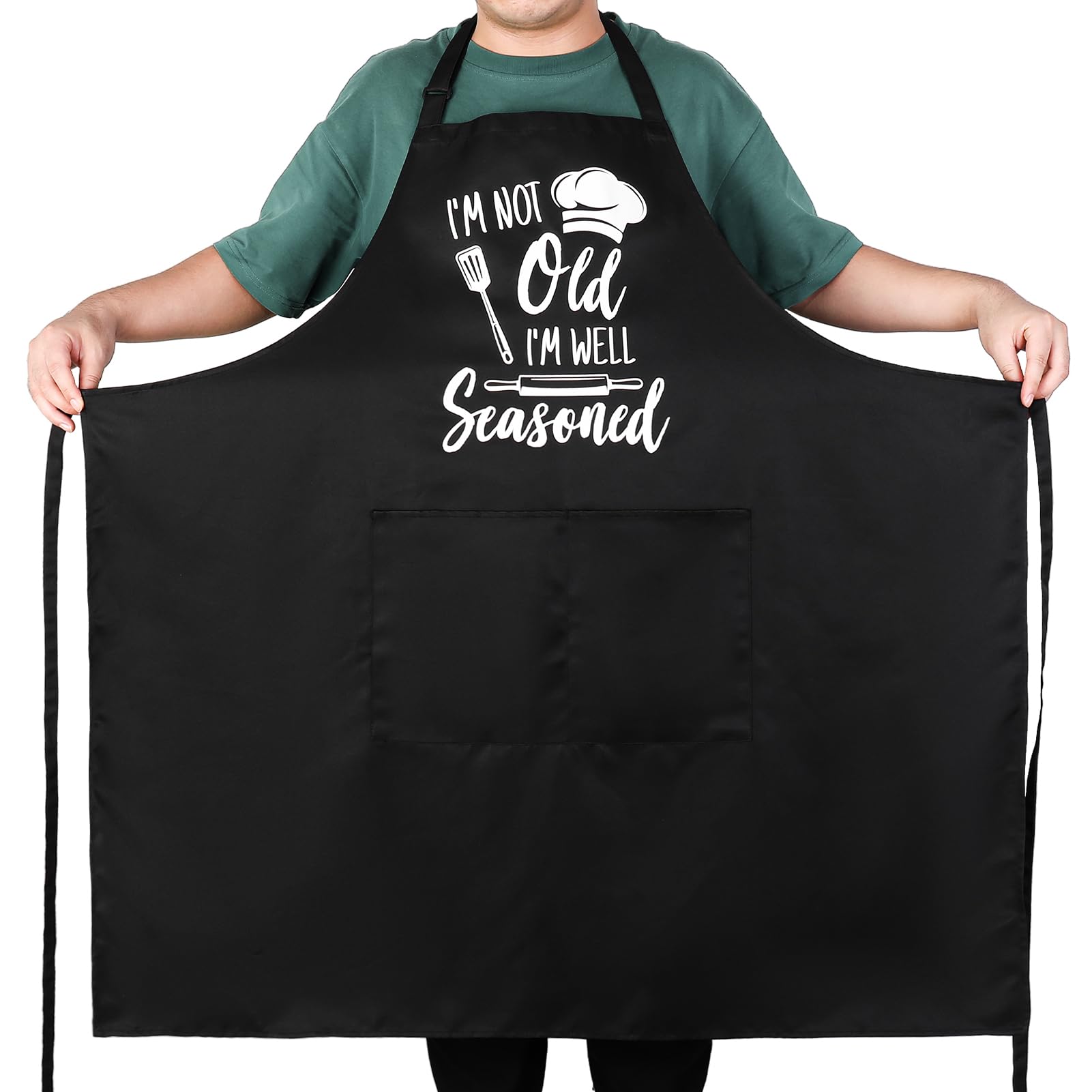 XLSXEXCL Plus Size Apron waterproof fabric protects clothes during cooking.