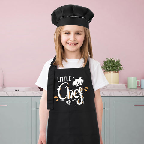XLSXEXCL Size-adjustable apron fits ages 6 to 13.