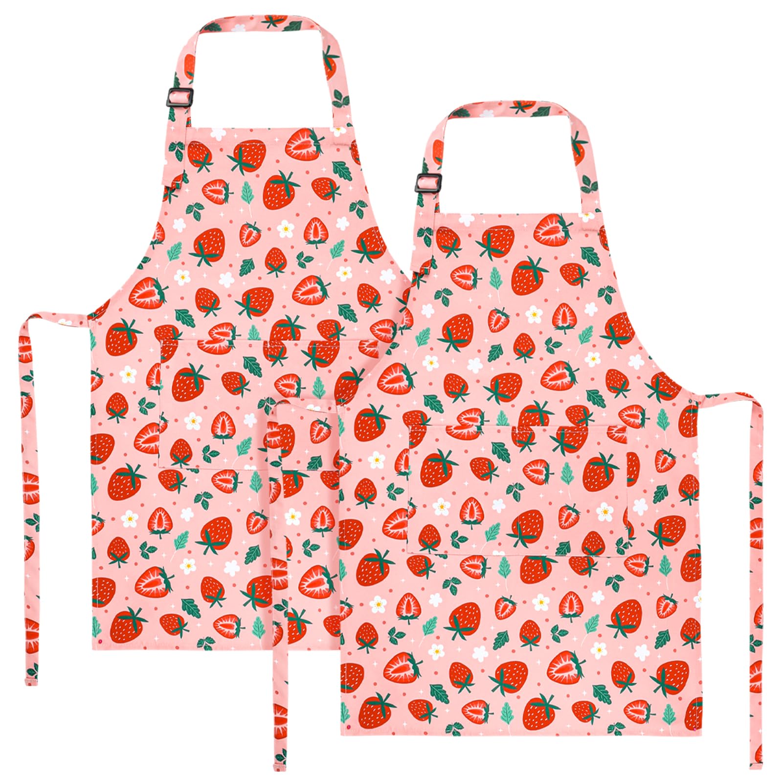 XLSXEXCL strawberry kids apron front view protects clothes during cooking and painting