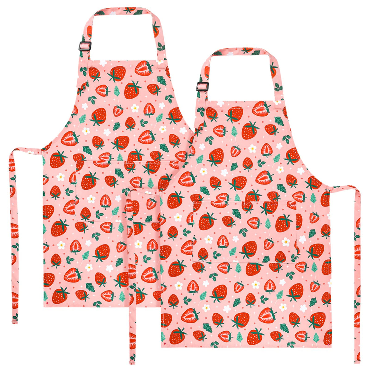 XLSXEXCL strawberry kids apron front view protects clothes during cooking and painting