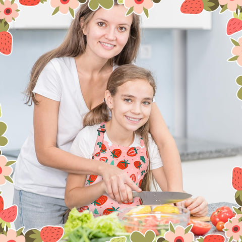 XLSXEXCL strawberry kids apron child cooking with family