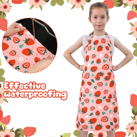 XLSXEXCL strawberry kids apron folded for compact storage