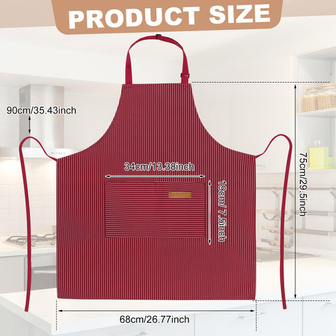 XLSXEXCL striped apron back view with adjustable neck strap for a comfy fit